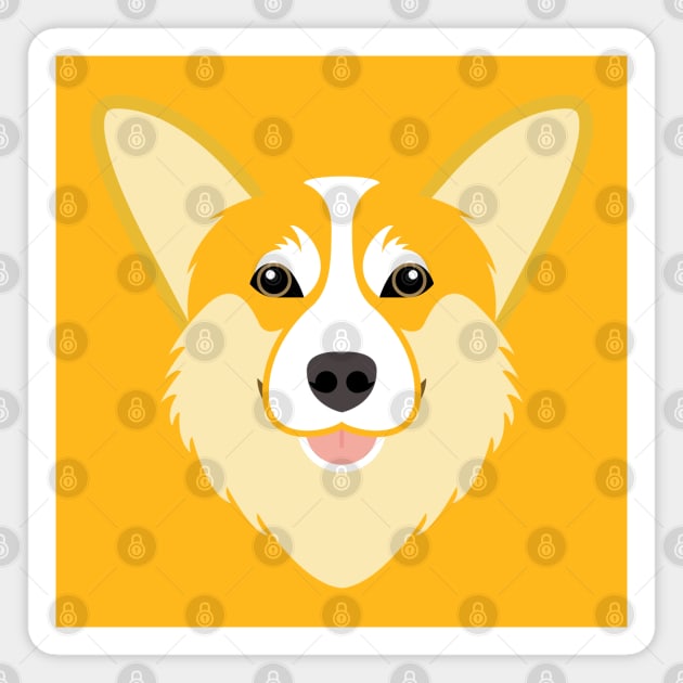 Welsh Corgi dog face Magnet by ShirtBricks